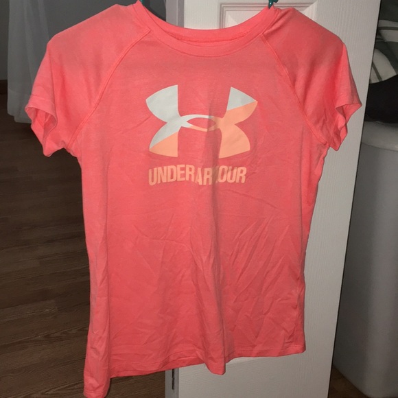 neon orange under armour tee